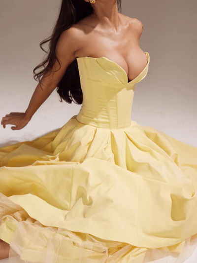 Auriane™ | Strapless midi dress with corset top