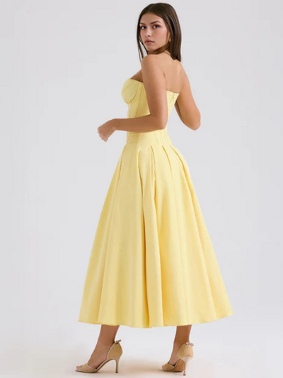 Auriane™ | Strapless midi dress with corset top