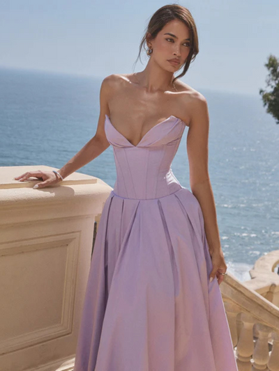 Auriane™ | Strapless midi dress with corset top