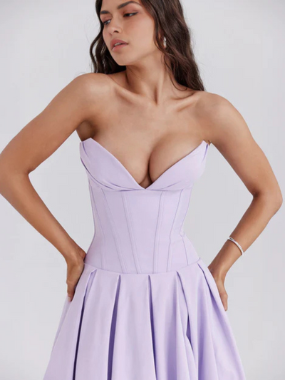 Auriane™ | Strapless midi dress with corset top