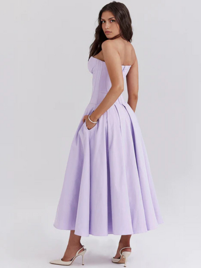 Auriane™ | Strapless midi dress with corset top