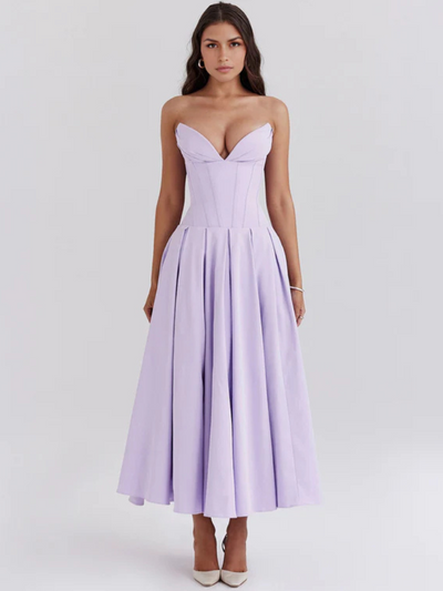 Auriane™ | Strapless midi dress with corset top