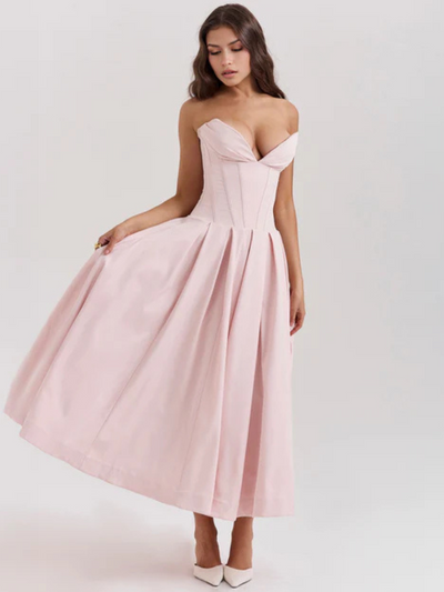 Auriane™ | Strapless midi dress with corset top