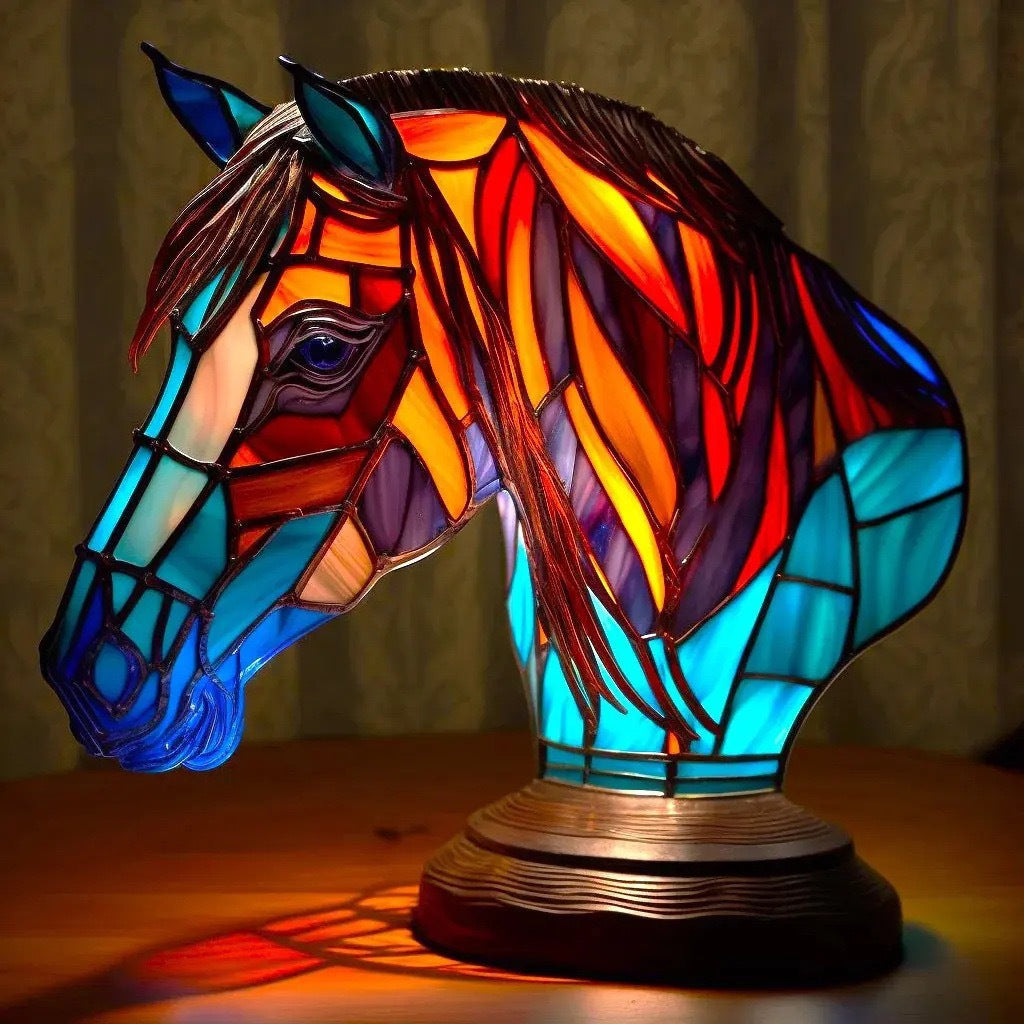 Bella | Magical Horse Lamp in Coloured Glass