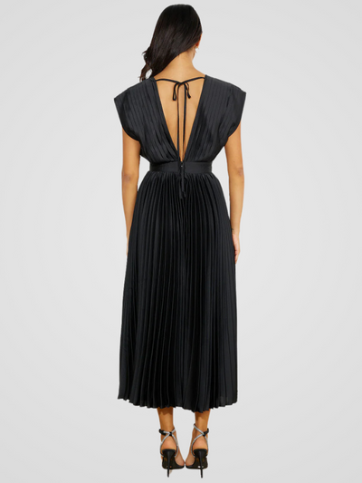 Amaya™ | Pleated Midi Dress with Romantic Elegance