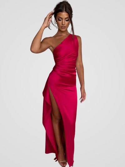 Soleil™ | Satin Maxi Dress with Elegant Shine