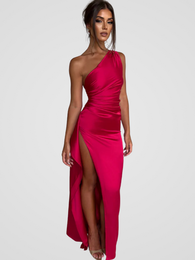 Soleil™ | Satin Maxi Dress with Elegant Shine