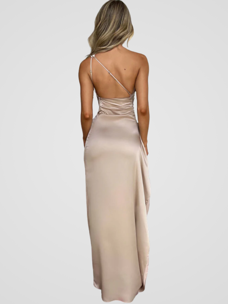 Soleil™ | Satin Maxi Dress with Elegant Shine