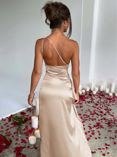 Soleil™ | Satin Maxi Dress with Elegant Shine