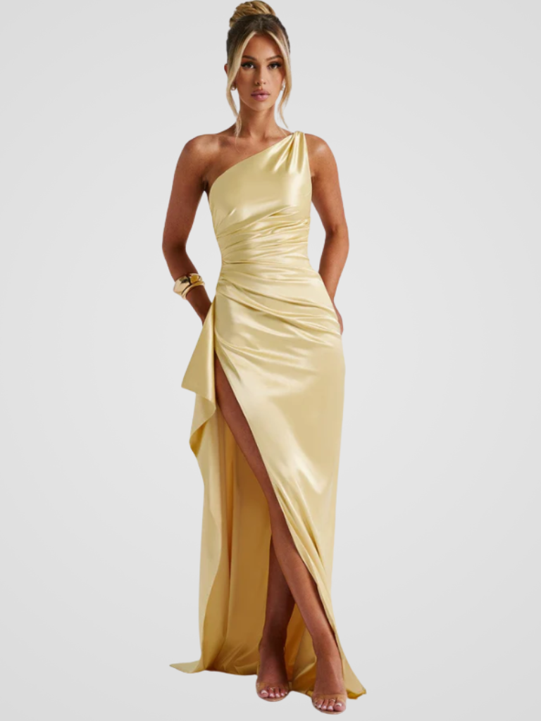 Soleil™ | Satin Maxi Dress with Elegant Shine