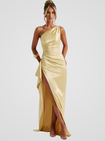Soleil™ | Satin Maxi Dress with Elegant Shine