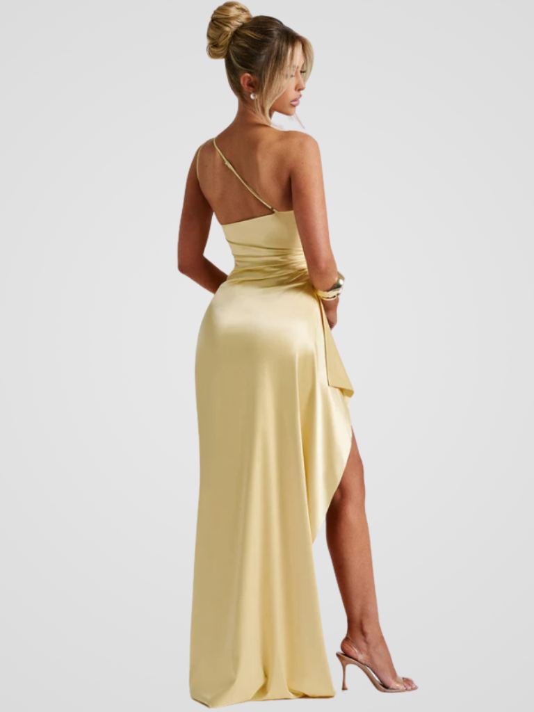 Soleil™ | Satin Maxi Dress with Elegant Shine