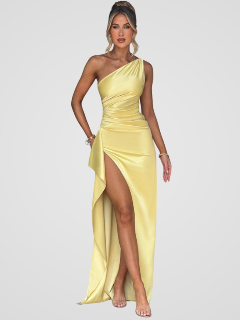 Soleil™ | Satin Maxi Dress with Elegant Shine