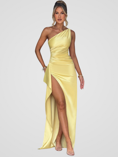 Soleil™ | Satin Maxi Dress with Elegant Shine