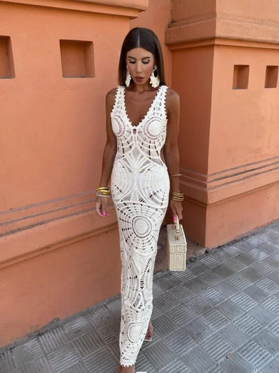 Liselotte™ | Elegant Long Dress with V-Neck for Special Occasions