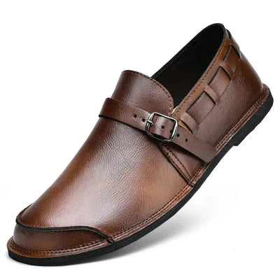 Calen Buckled Leather Loafers