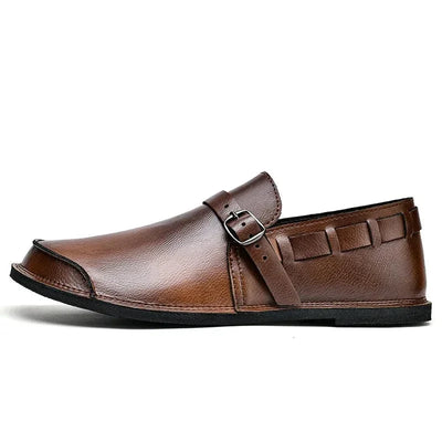 Calen Buckled Leather Loafers