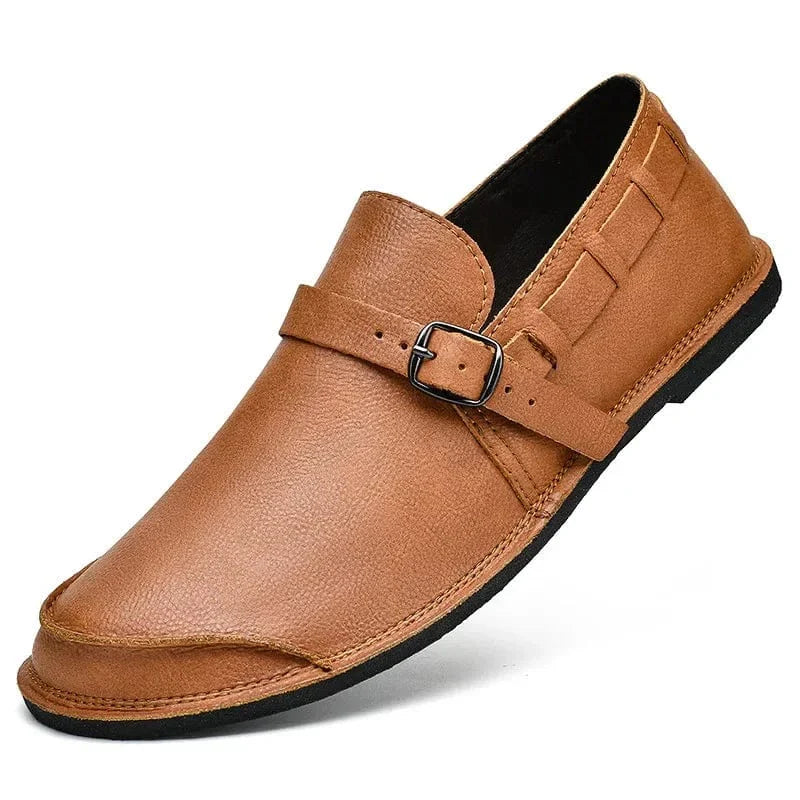 Calen Buckled Leather Loafers