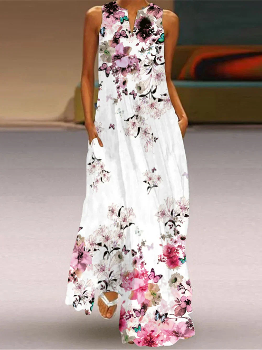 Aurelia | A-Line Butterfly Floral Dress