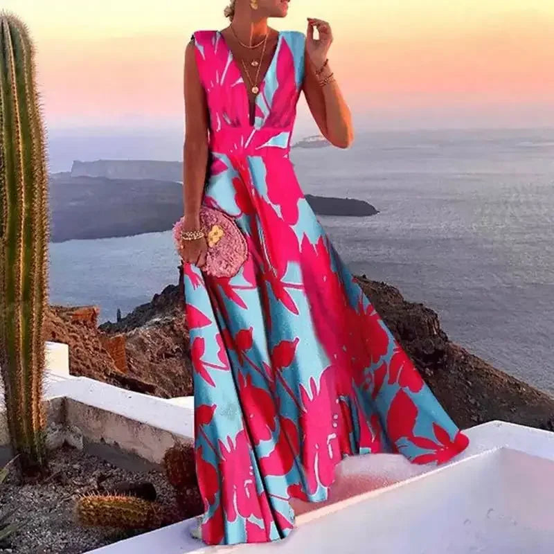 Lynor | Elegant Floral Sleeveless Dress
