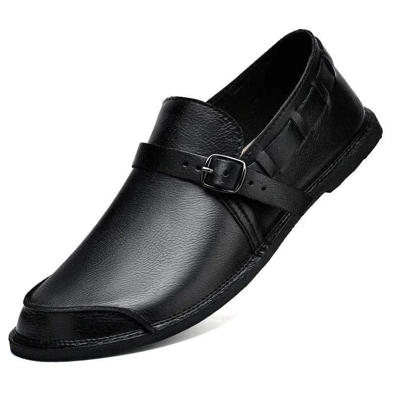 Calen Buckled Leather Loafers
