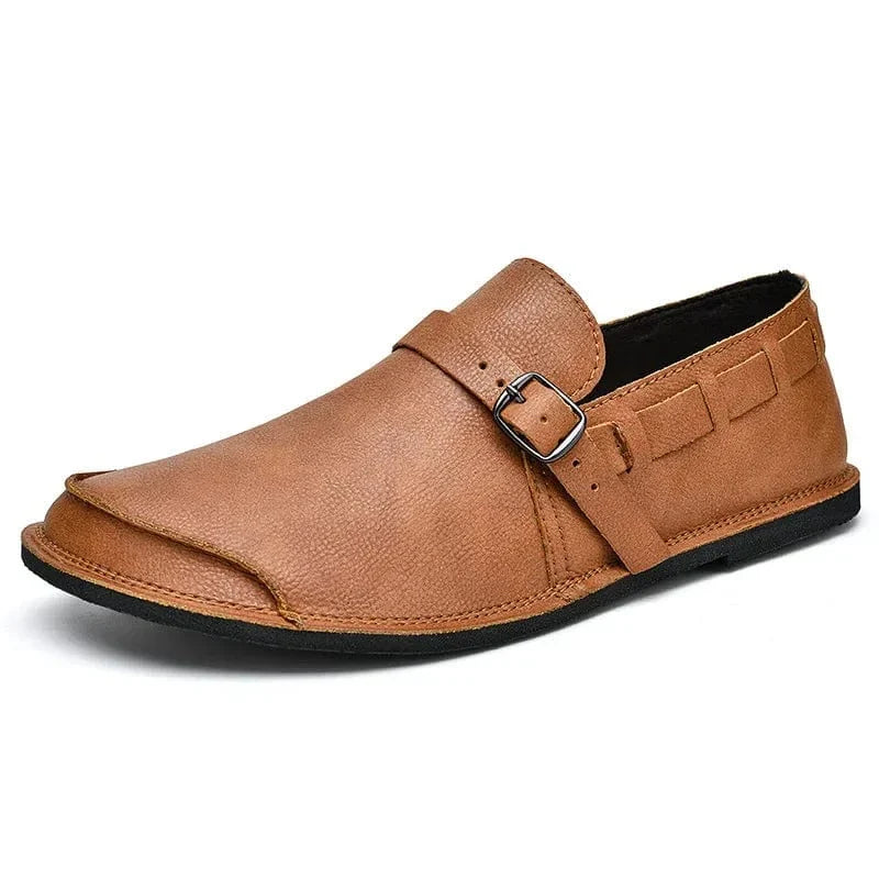 Calen Buckled Leather Loafers