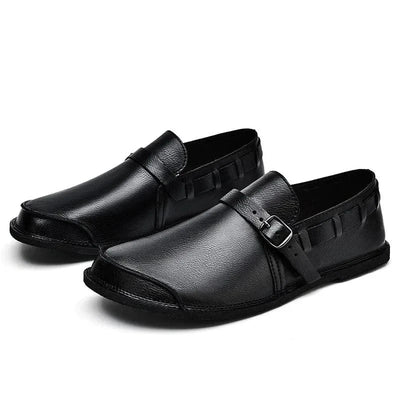 Calen Buckled Leather Loafers