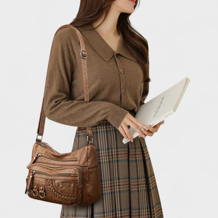 Vintage Inspired Multi-Layer Crossbody Bag