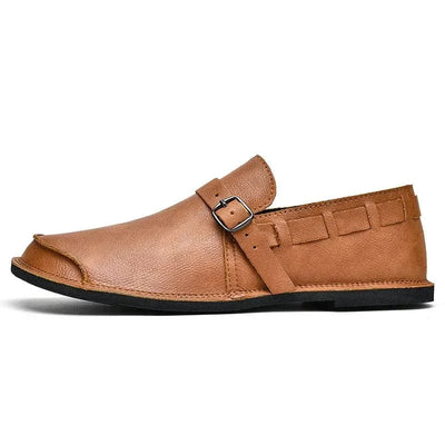 Calen Buckled Leather Loafers