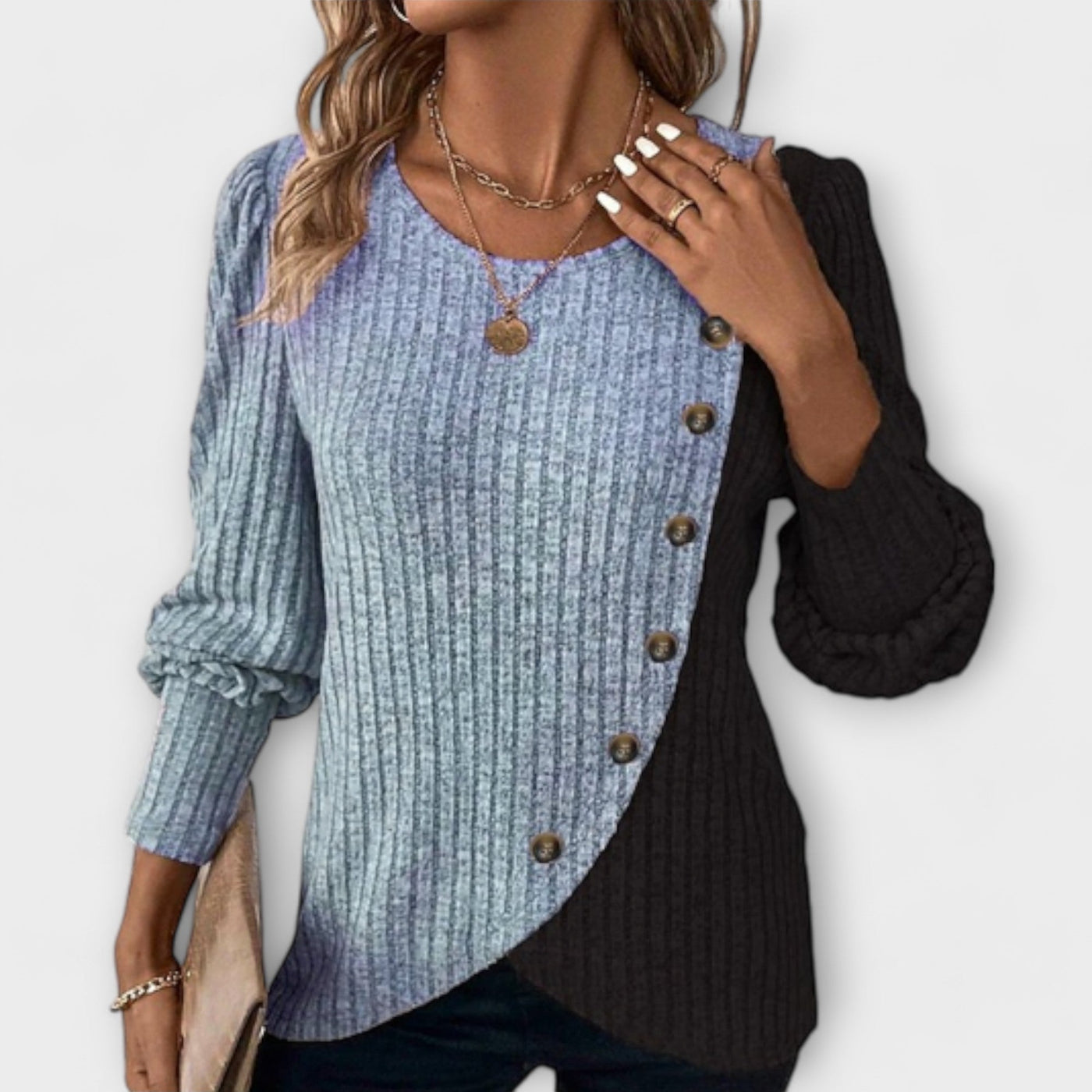 Calista – Colourful Elegance in Colourblock T-shirt
