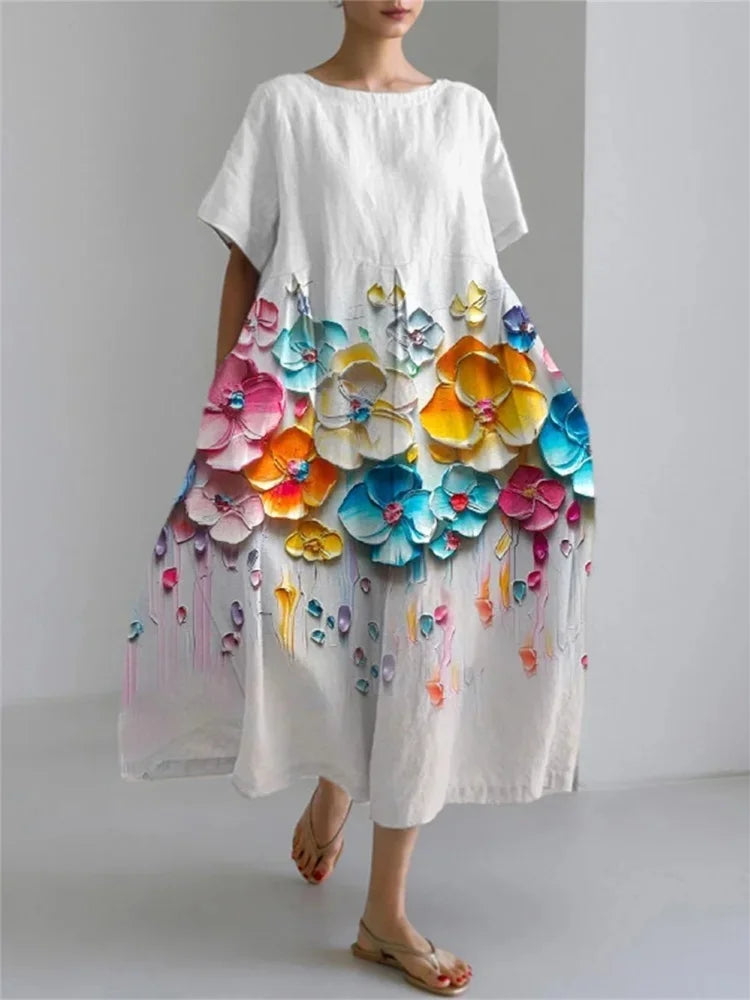 Soleia-Rae™ | Midi Dress – A Burst of Colour in Every Step