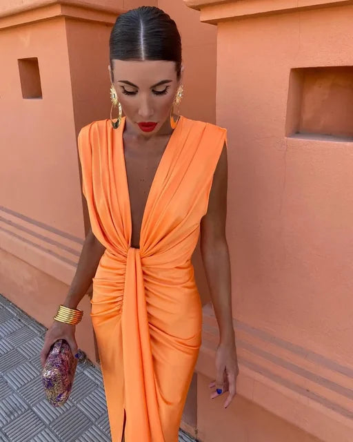 Crocetta™ | Elegant Dress with Chic Neckline