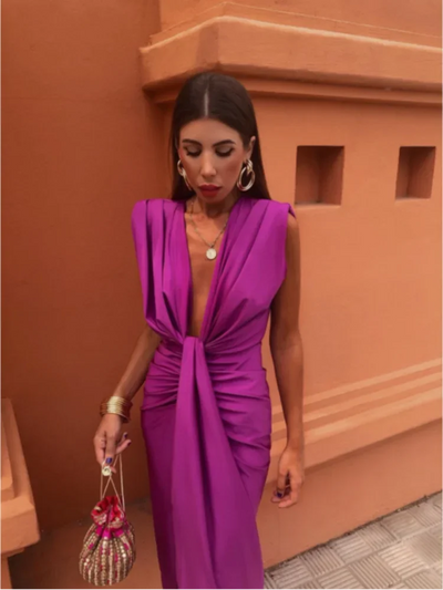 Crocetta™ | Elegant Dress with Chic Neckline