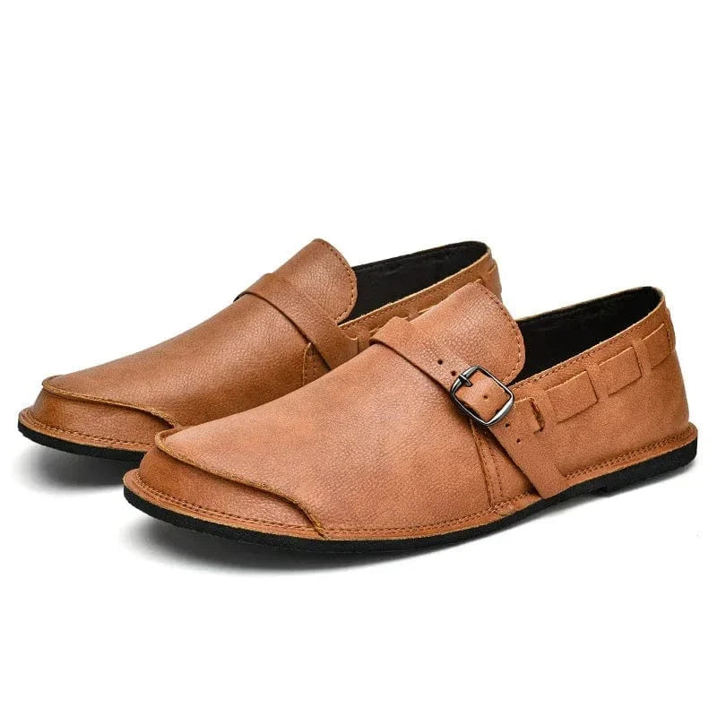 Calen Buckled Leather Loafers