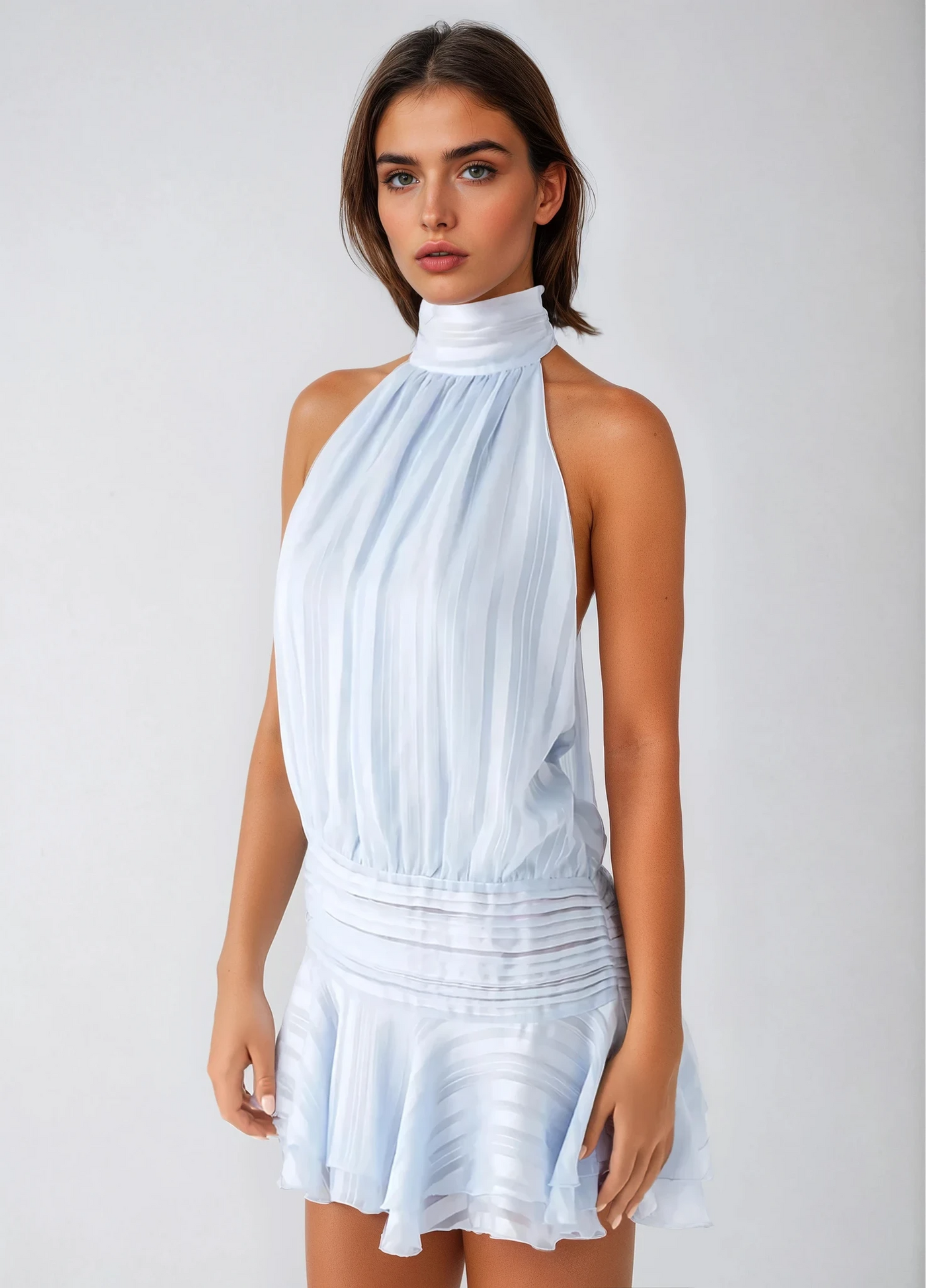 SERENELLA | Mini Dress with Beads and Chiffon