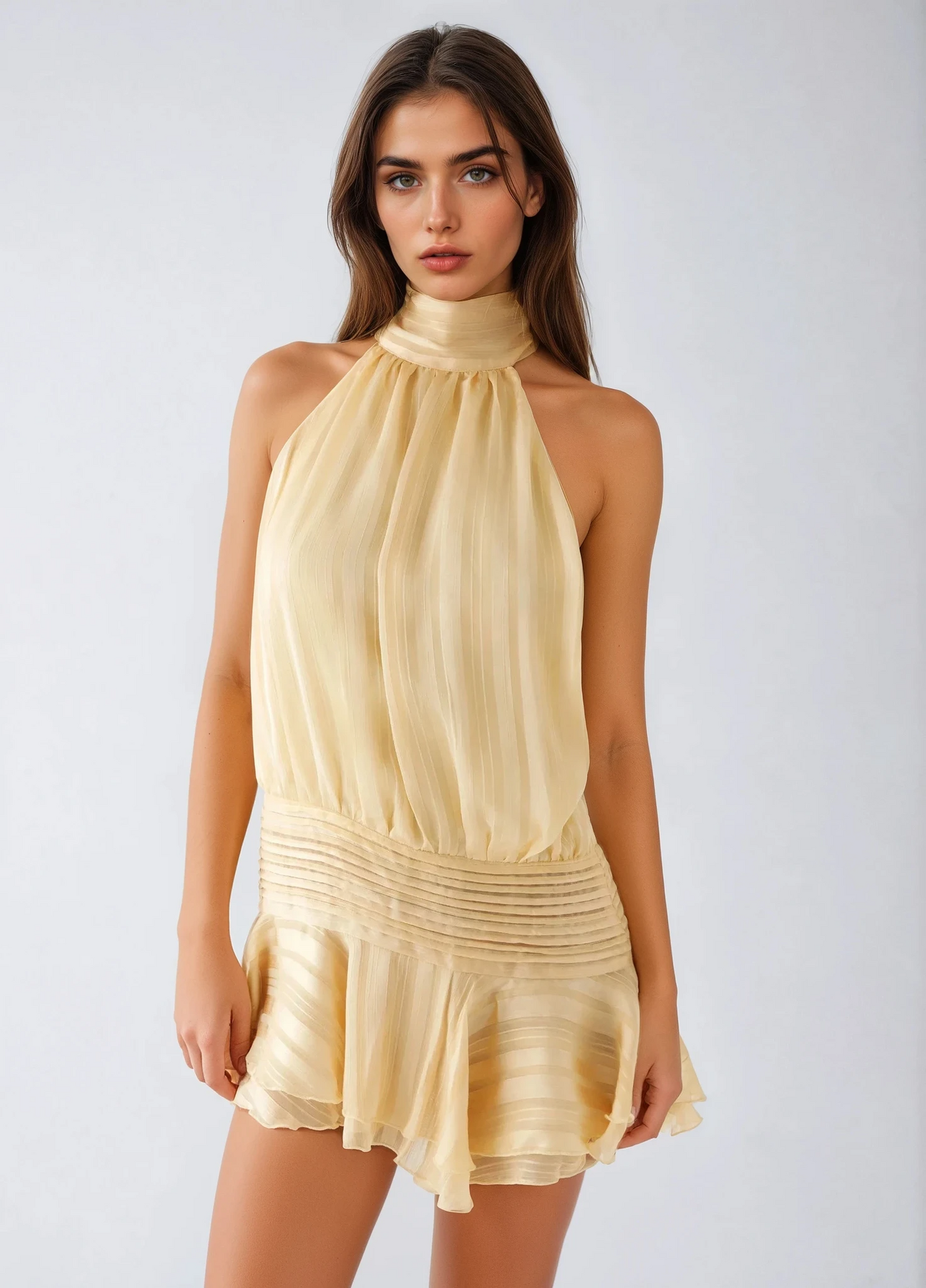 SERENELLA | Mini Dress with Beads and Chiffon