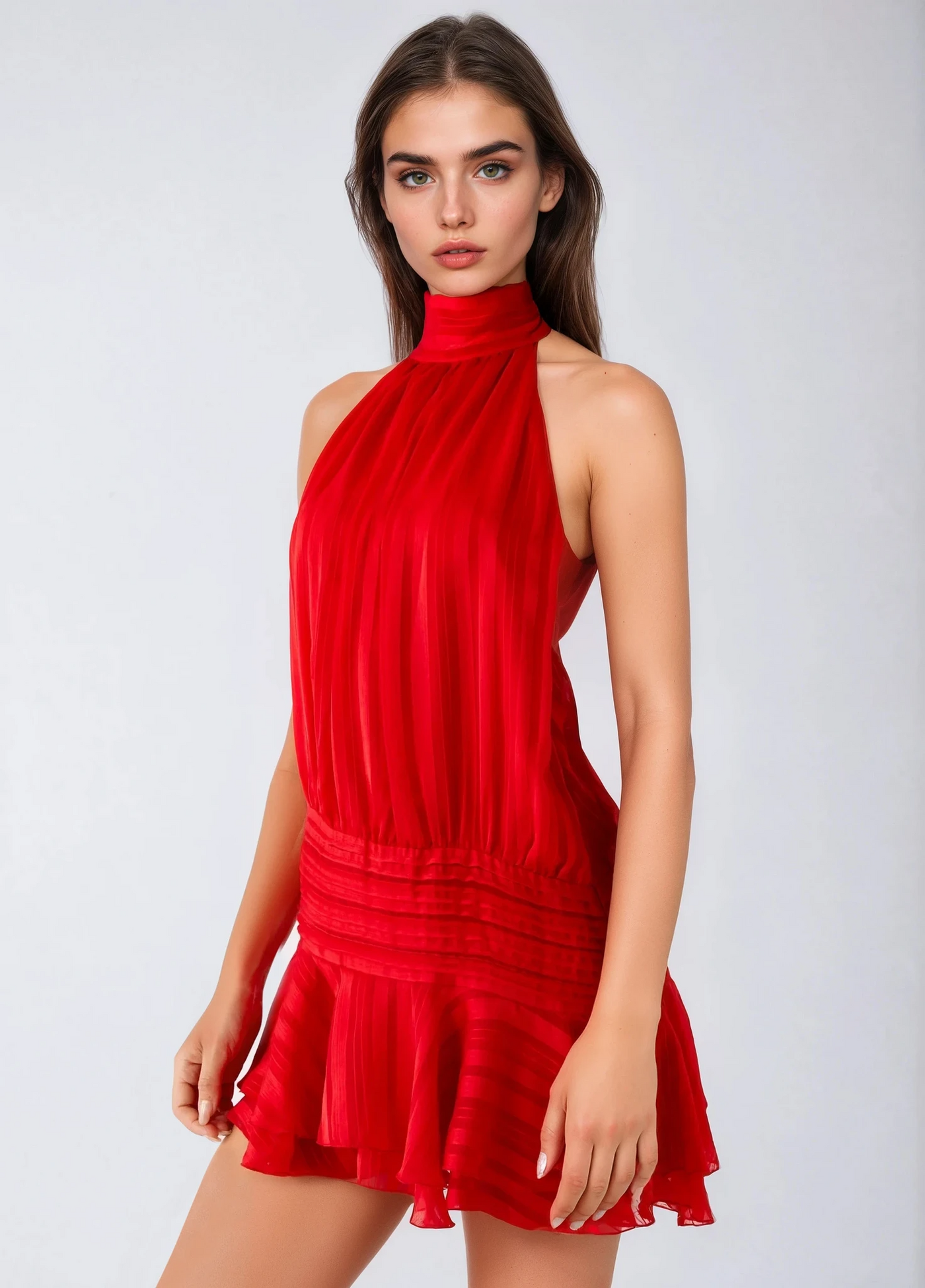 SERENELLA | Mini Dress with Beads and Chiffon