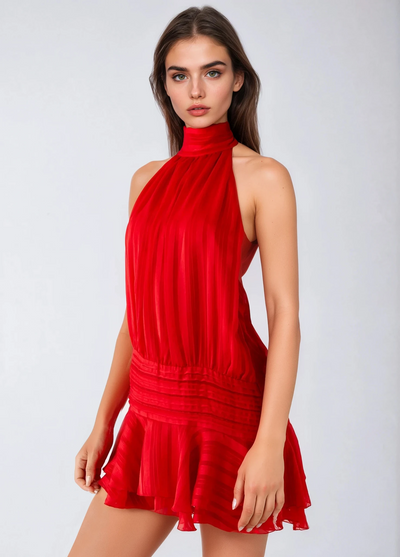 SERENELLA | Mini Dress with Beads and Chiffon
