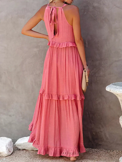 Sarah | Halter Maxi Dress with Ruffles (Almost Sold Out)