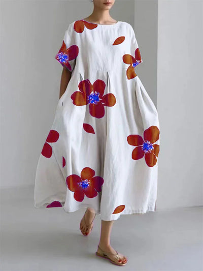 CATHERINE | Long summer dress with bright flowers and soft comfort for sunny days