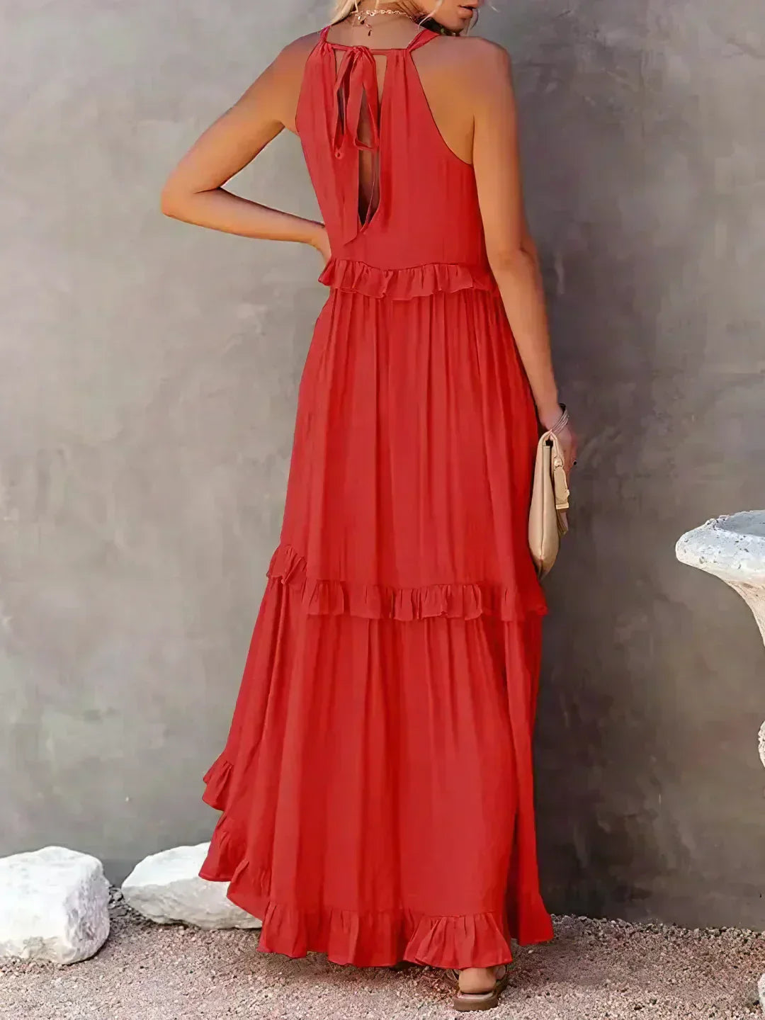 Sarah | Halter Maxi Dress with Ruffles (Almost Sold Out)