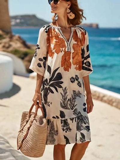 Women'S Casual Loose Printed Dress