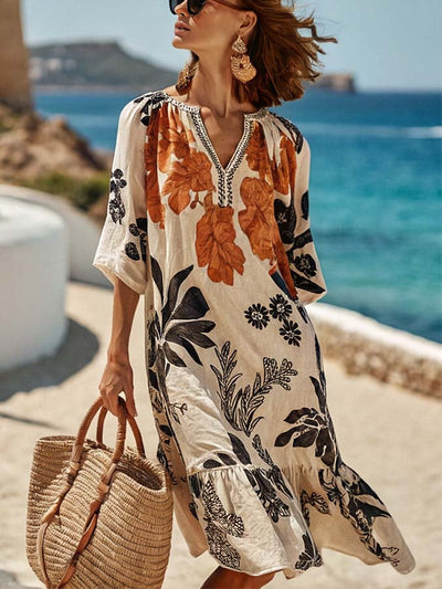 Women'S Casual Loose Printed Dress