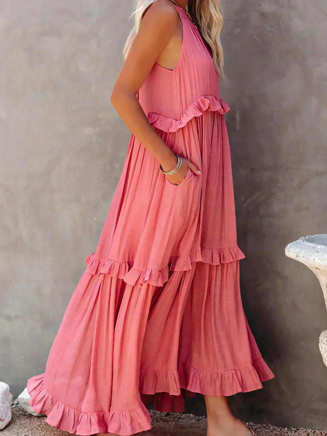 Sarah | Halter Maxi Dress with Ruffles (Almost Sold Out)