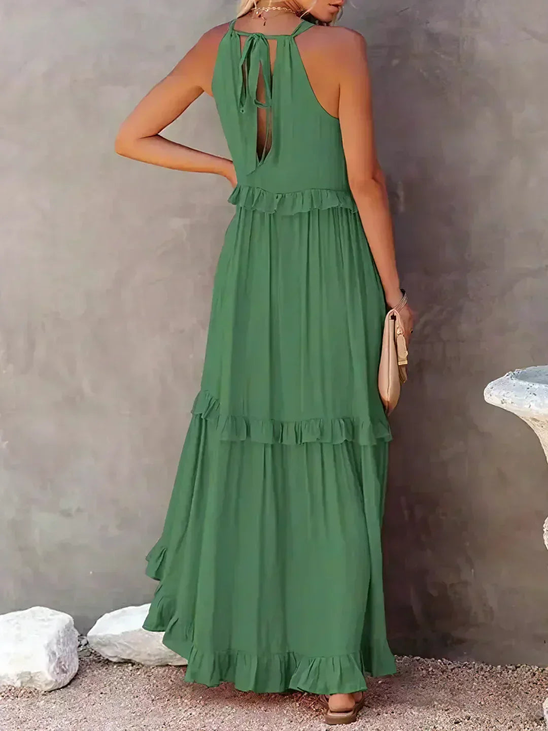 Sarah | Halter Maxi Dress with Ruffles (Almost Sold Out)
