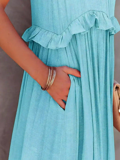 Sarah | Halter Maxi Dress with Ruffles (Almost Sold Out)