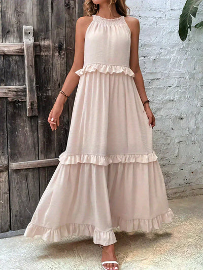Sarah | Halter Maxi Dress with Ruffles (Almost Sold Out)