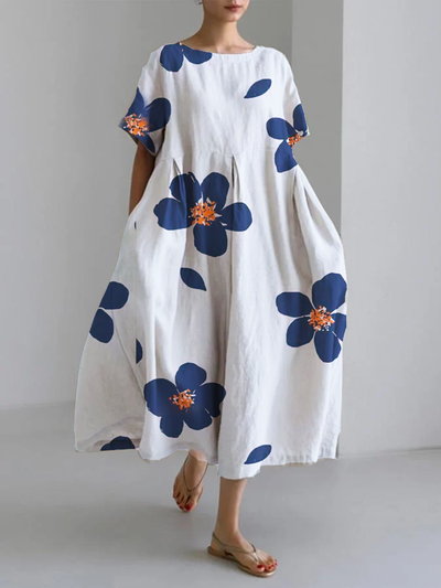 CATHERINE | Long summer dress with bright flowers and soft comfort for sunny days