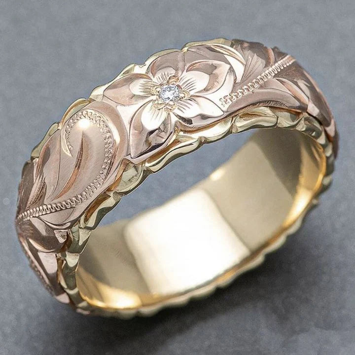Vintage Rose Gold Blume Ring