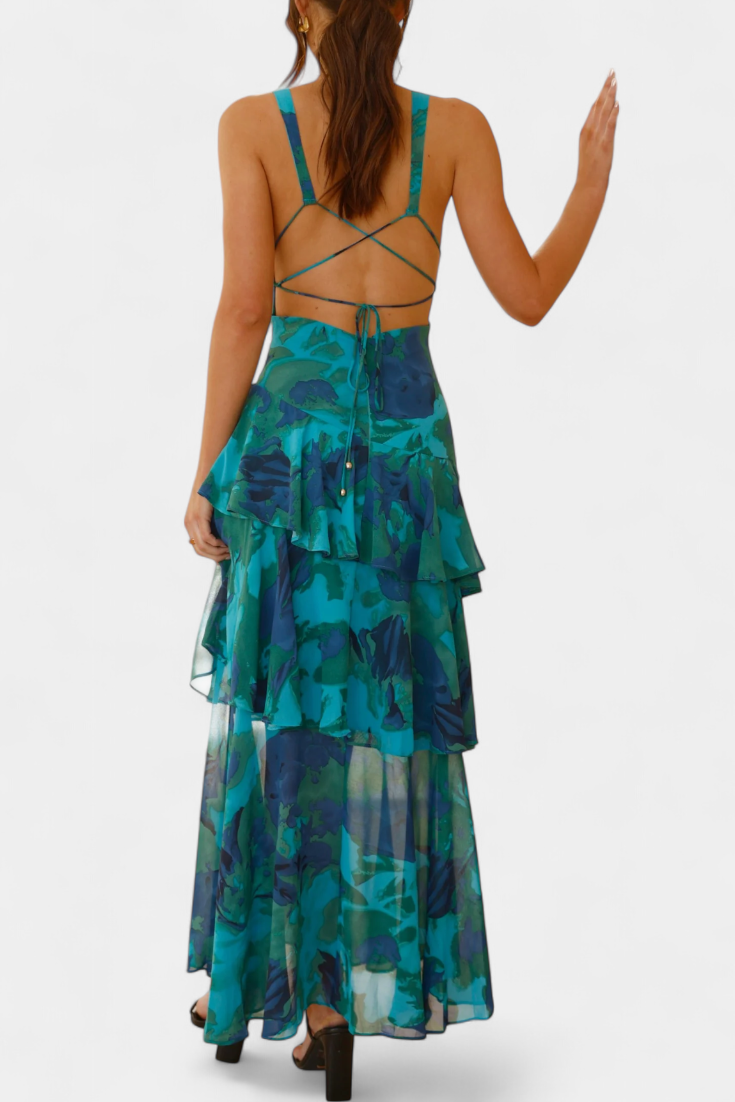Camylla | V-Neck Dress with Flowing Layers